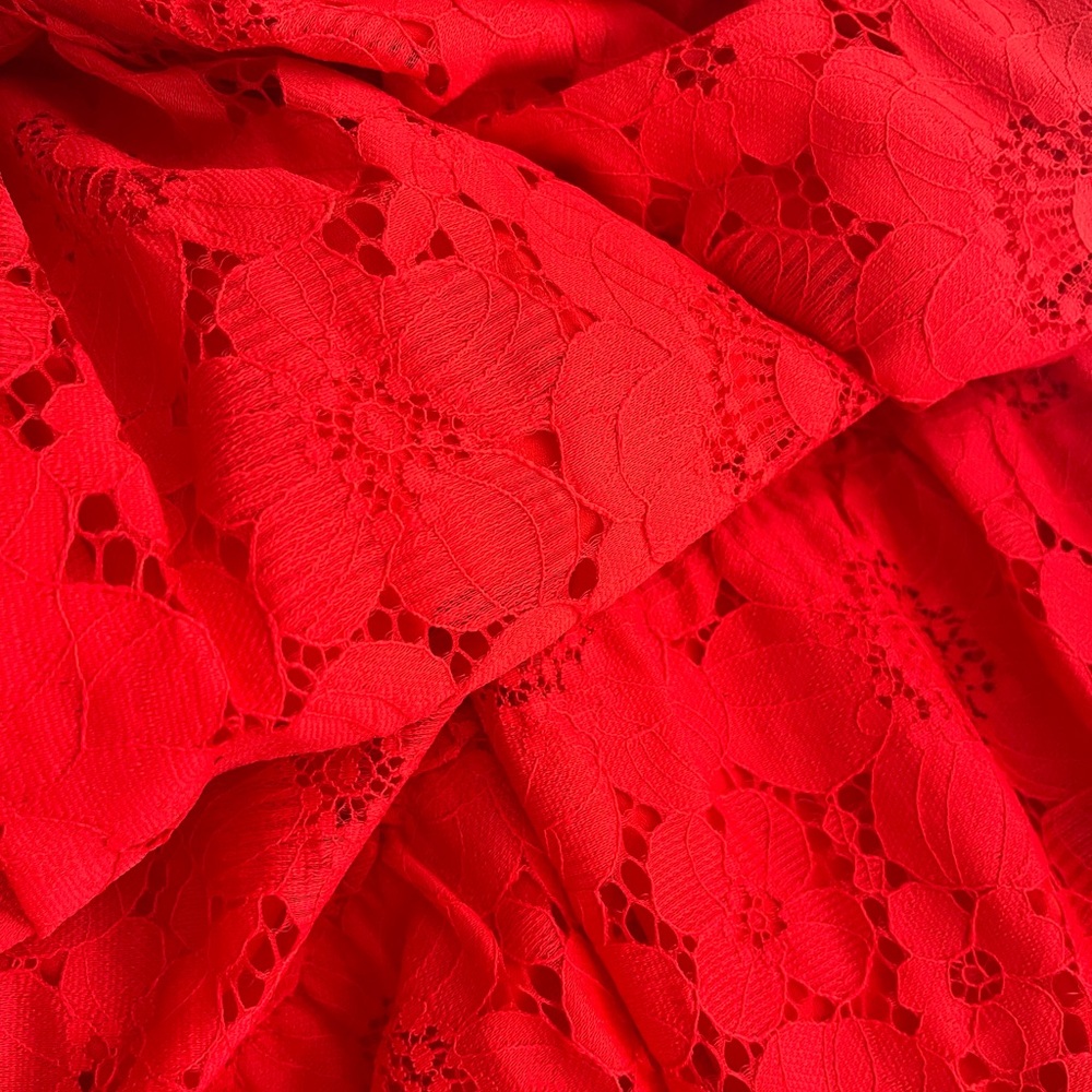 Hill House Lace Ribbon Ellie Nap Dress Poppy Red Floral Lace - Picture 7 of 8